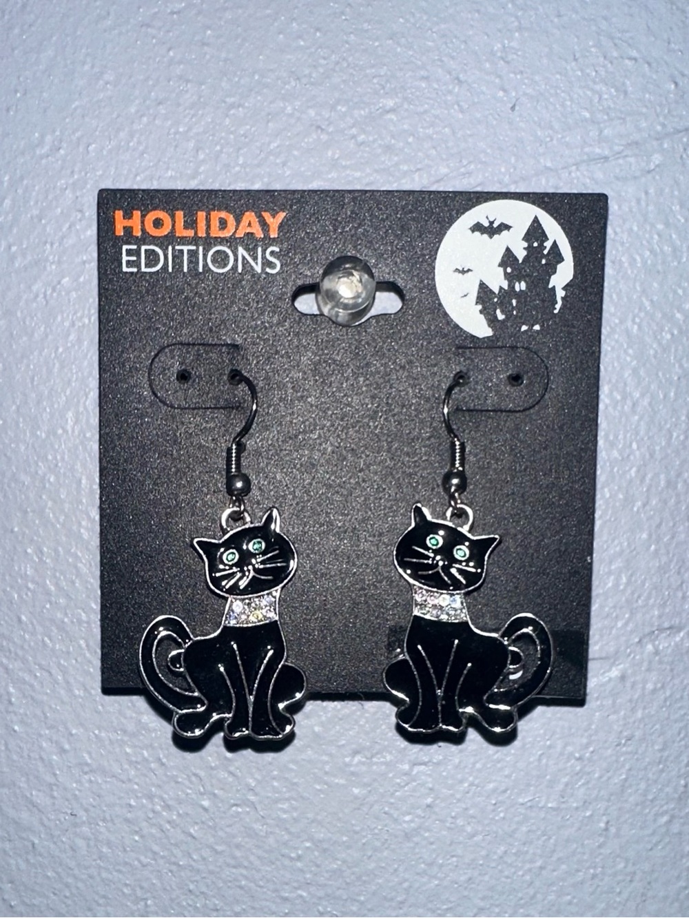 Kmart 2016 Halloween Black Cat Earrings, New